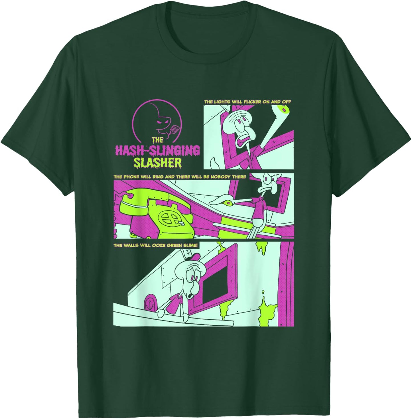 SpongeBob SquarePants The Hash-Slinging Slasher Signs Panels T-Shirt - T-Shirt | Forest