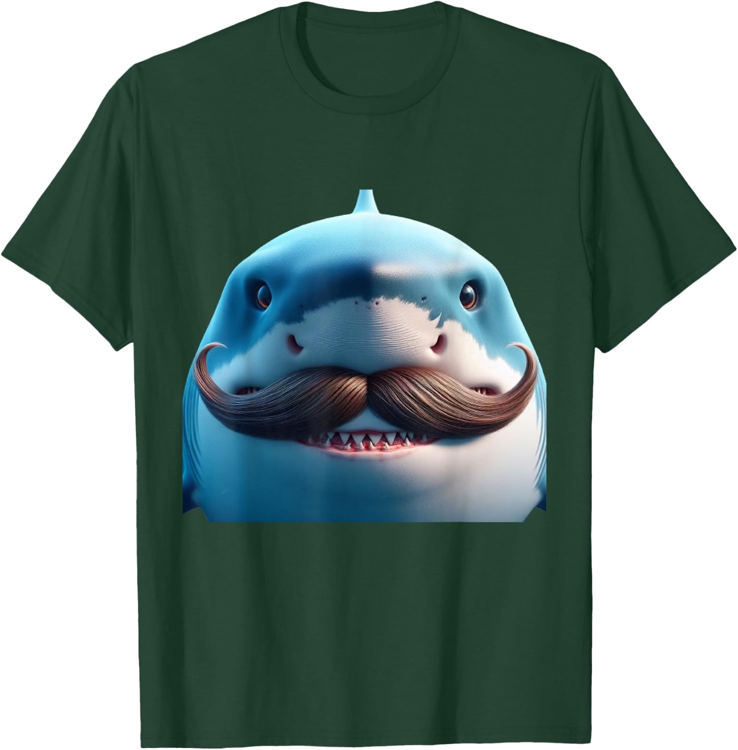 Stupid Mustache Shark for Animals and Marine Fish Lovers T-Shirt - T-Shirt | Forest
