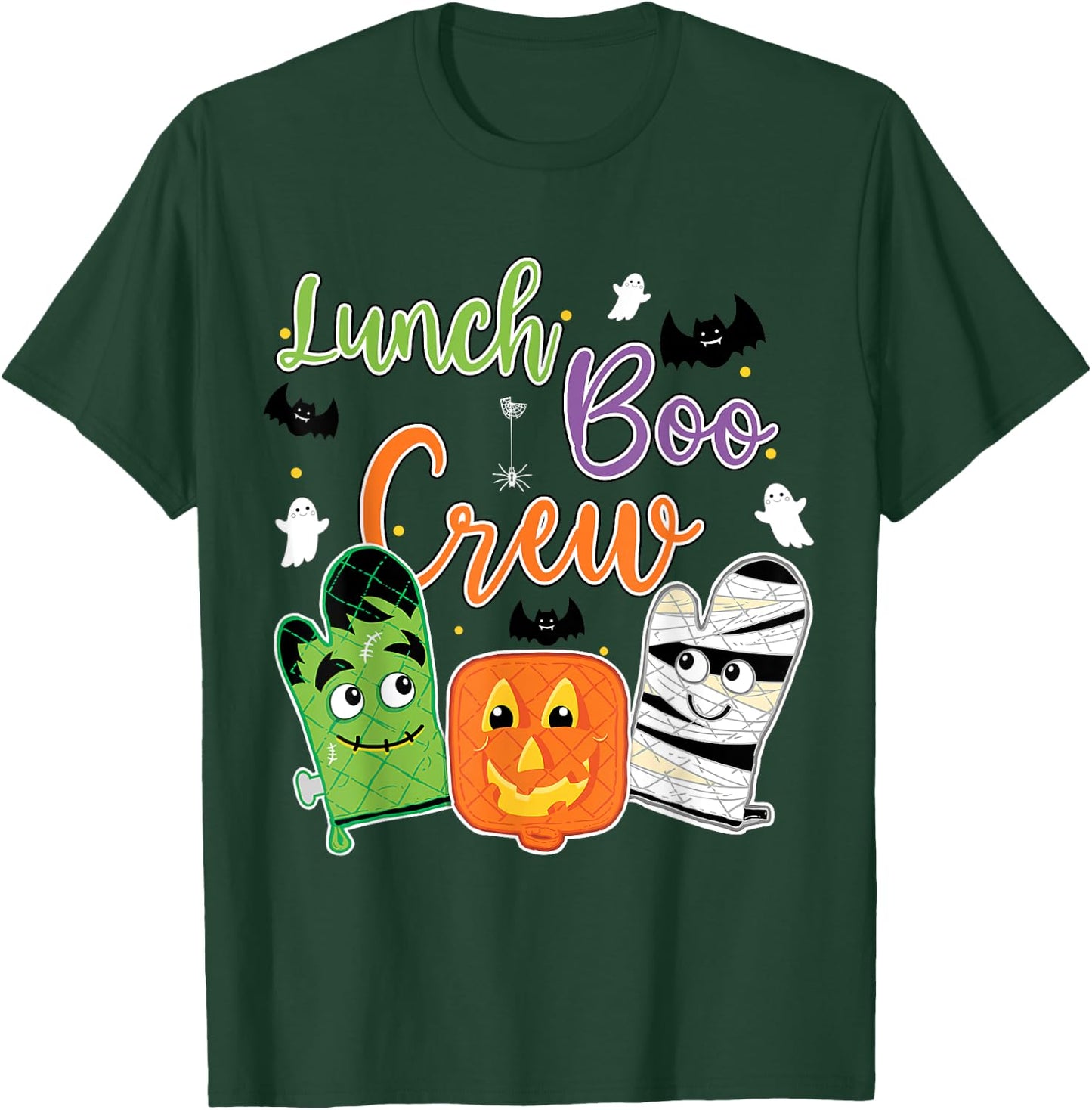 Funny Lunch Lady Boo Crew Halloween School Cafeteria Staff T-Shirt - T-Shirt | Forest