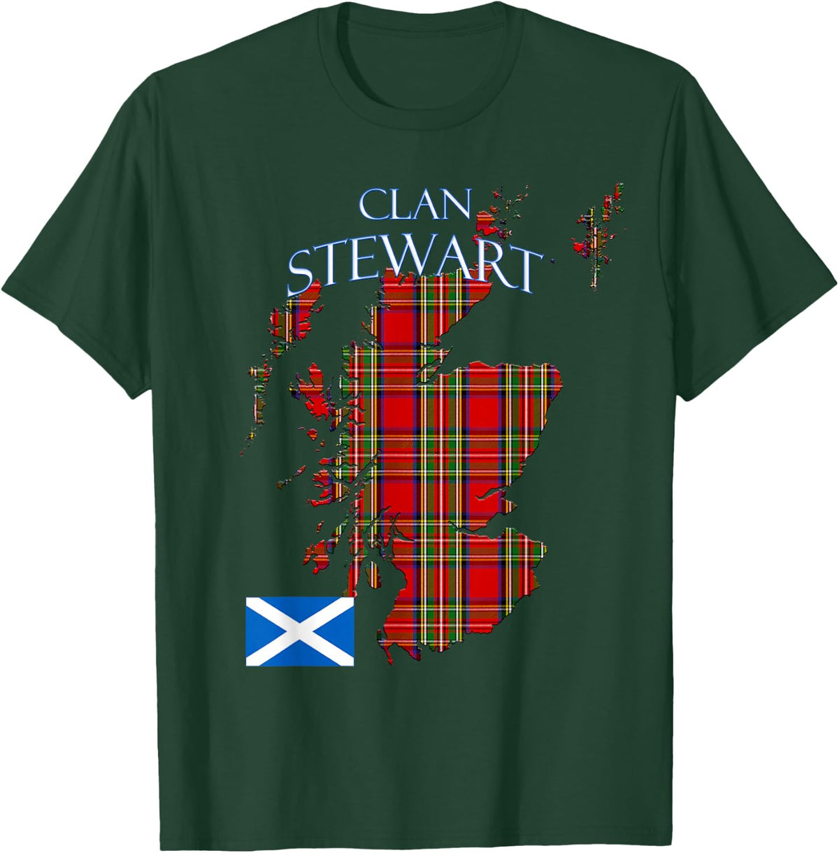 Stewart Scottish Clan Tartan Scotland T-Shirt - T-Shirt | Forest