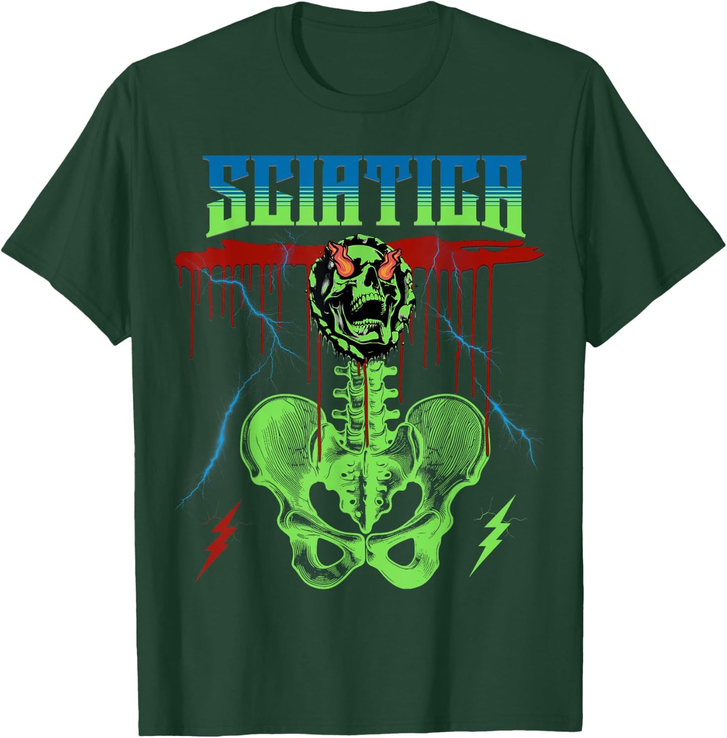 Sciatica Rock Music Band Concert Punk Skull Rocker T-Shirt - T-Shirt | Forest