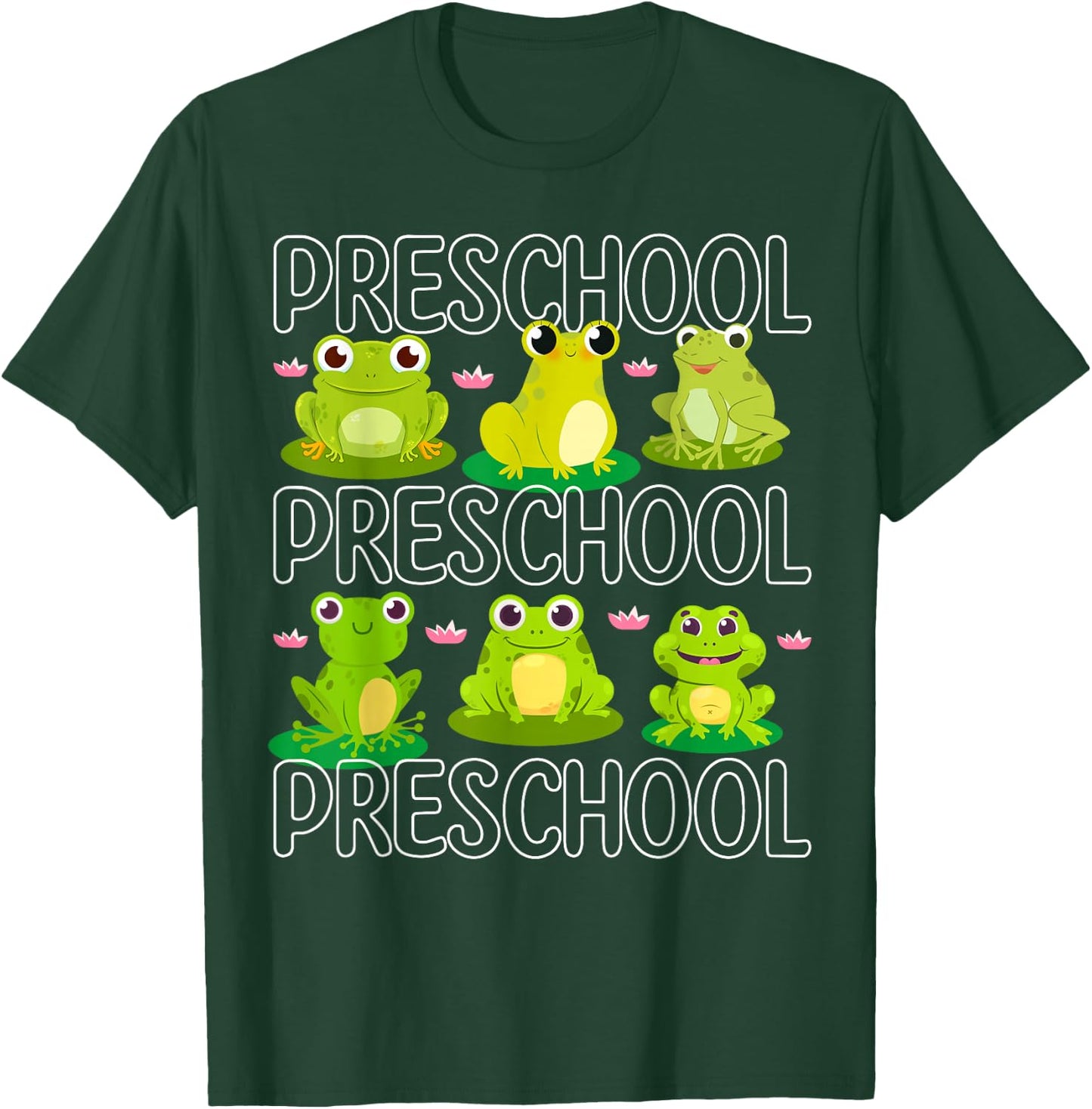 Preschool Teacher Frog Animal Lover Teaching Pre School T-Shirt - T-Shirt | Forest