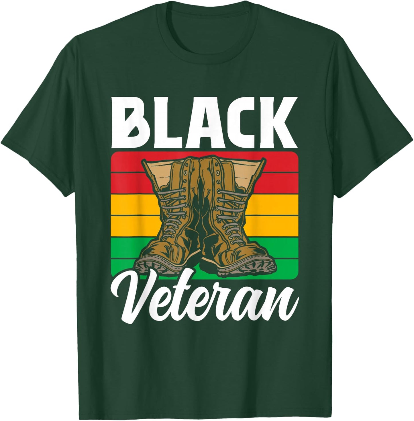 Black Veteran Soldier Military African American Us Usa T-Shirt - T-Shirt | Forest
