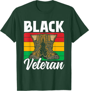 Black Veteran Soldier Military African American Us Usa T-Shirt - T-Shirt | Forest