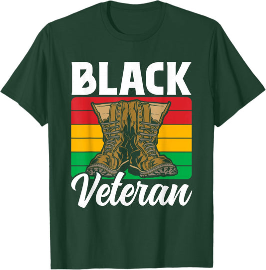 Black Veteran Soldier Military African American Us Usa T-Shirt - T-Shirt | Forest