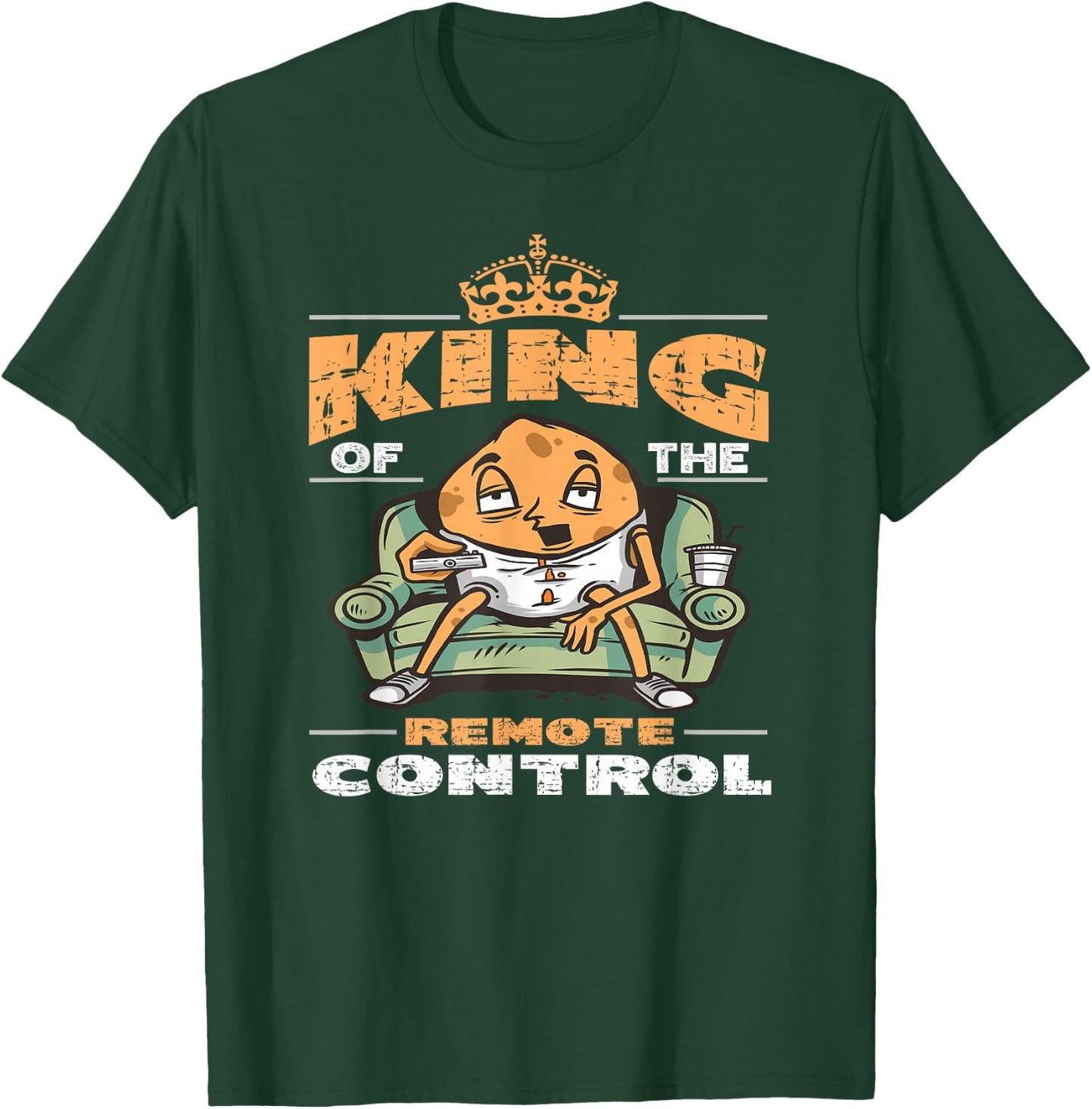 King Of The Remote Control Design Couch Lover T-Shirt - T-Shirt | Forest