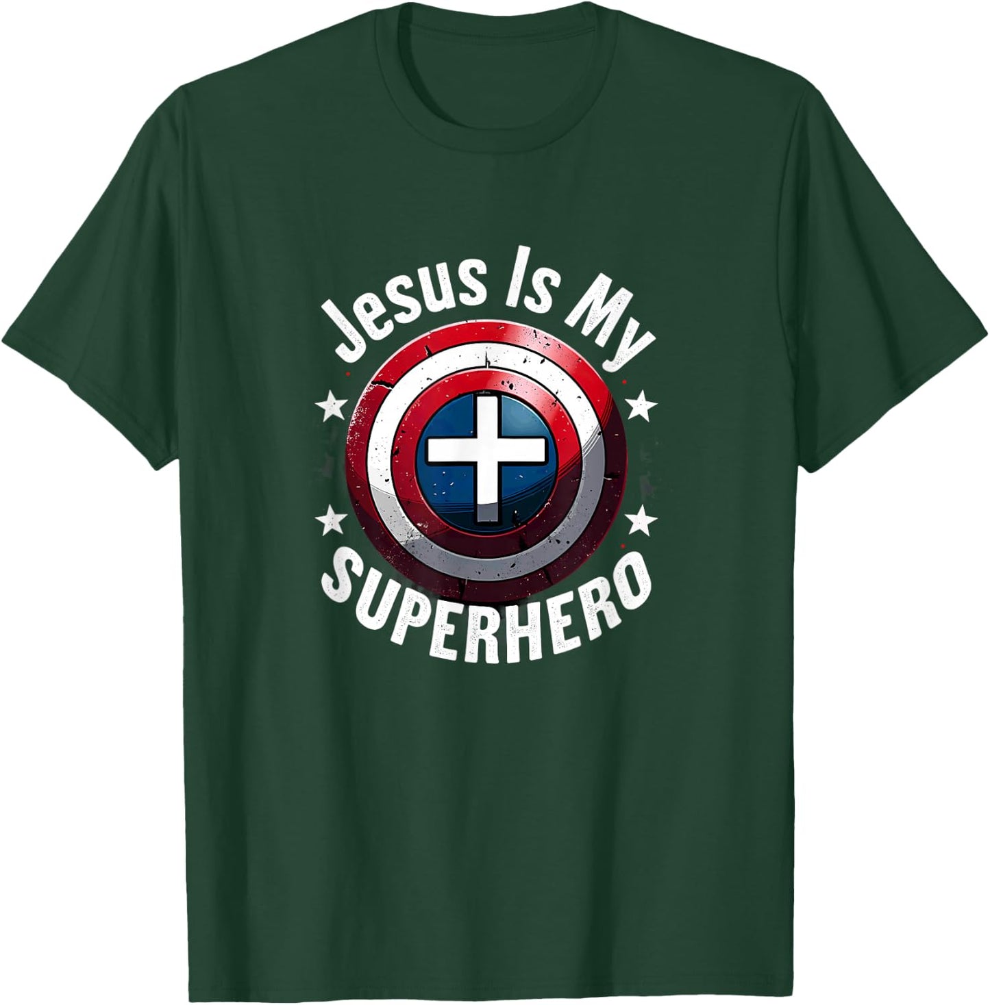 Jesus is My Superhero Christian T-Shirt - T-Shirt | Forest