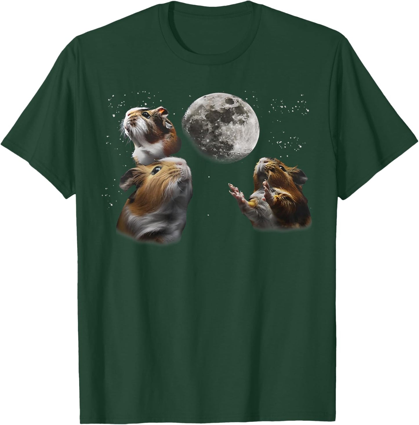 3 Guinea Pigs Moon Howling Funny Rodent , Women, Kid T-Shirt - T-Shirt | Forest