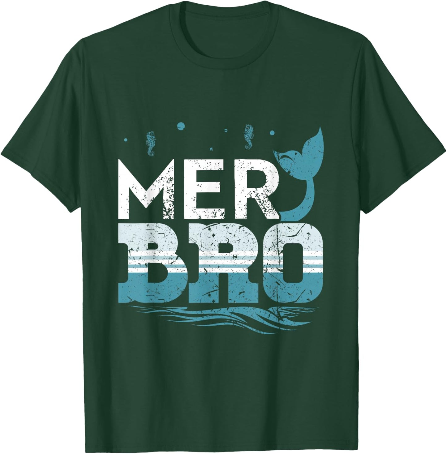 Merbro Brother of a Mermaid Boy and Toddlers Kids Merman T-Shirt - T-Shirt | Forest