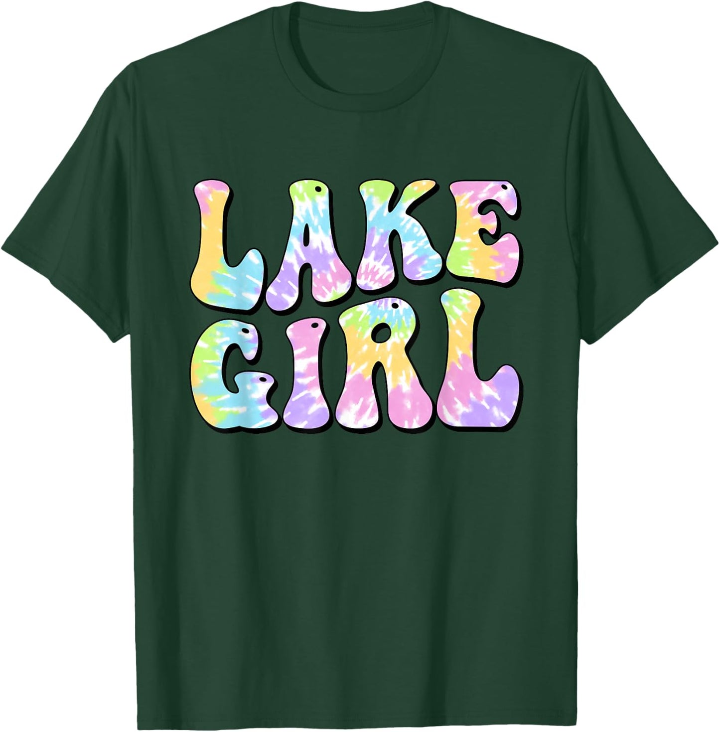 Lake Girl Fun Fishing Boating Sailing Women Girl Kids T-Shirt - T-Shirt | Forest