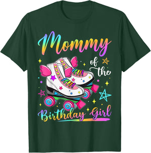 Mommy Of The Birthday Girl Rolling Skate Family Matching T-Shirt - T-Shirt | Forest