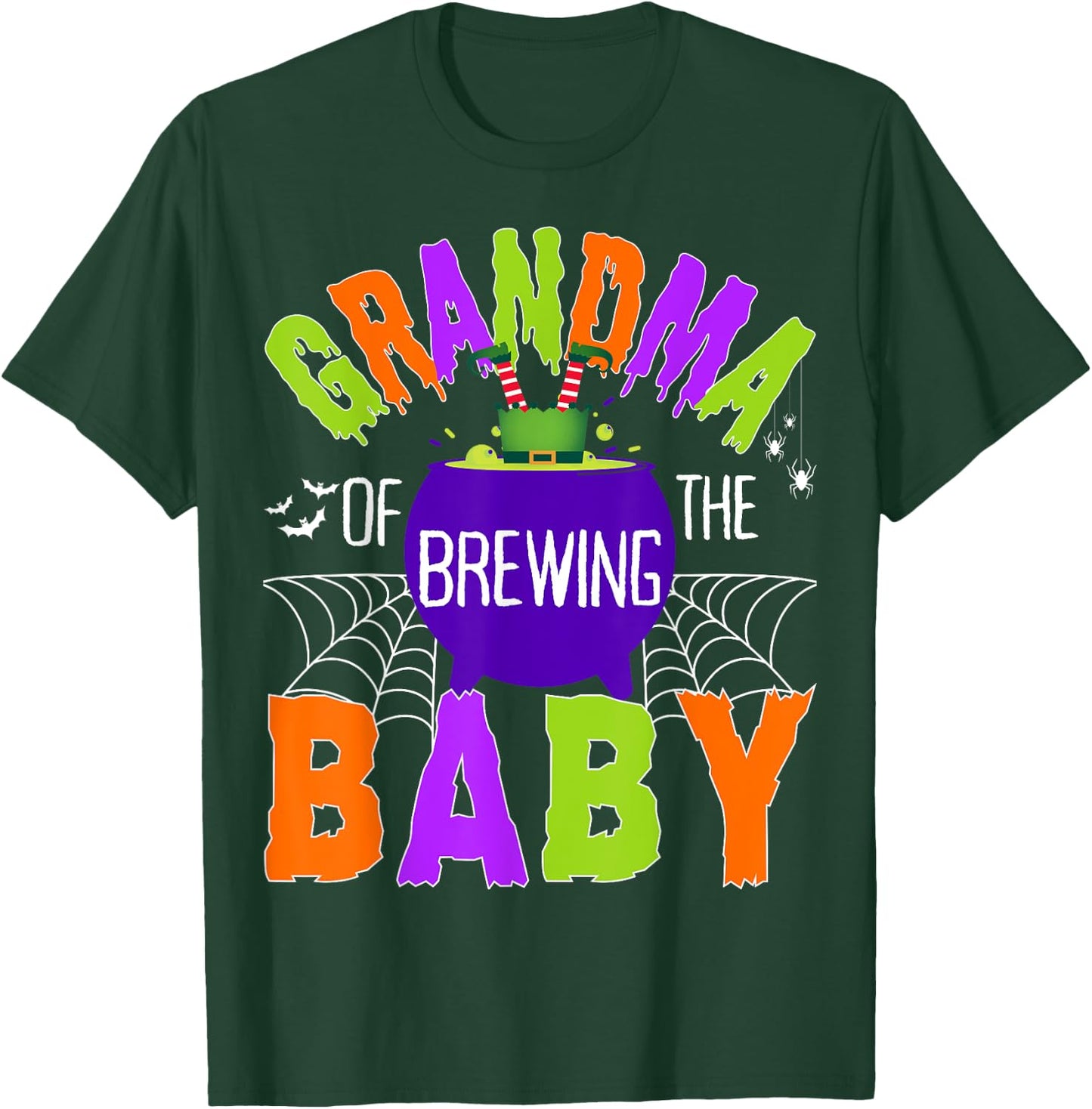Grandma of Brewing Baby Halloween Theme Baby Shower Spooky T-Shirt - T-Shirt | Forest