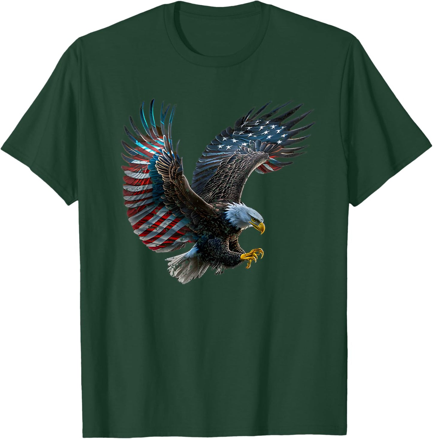 Patriotic Eagle 4th Of July USA American Flag Girls Kids Men T-Shirt - T-Shirt | Forest