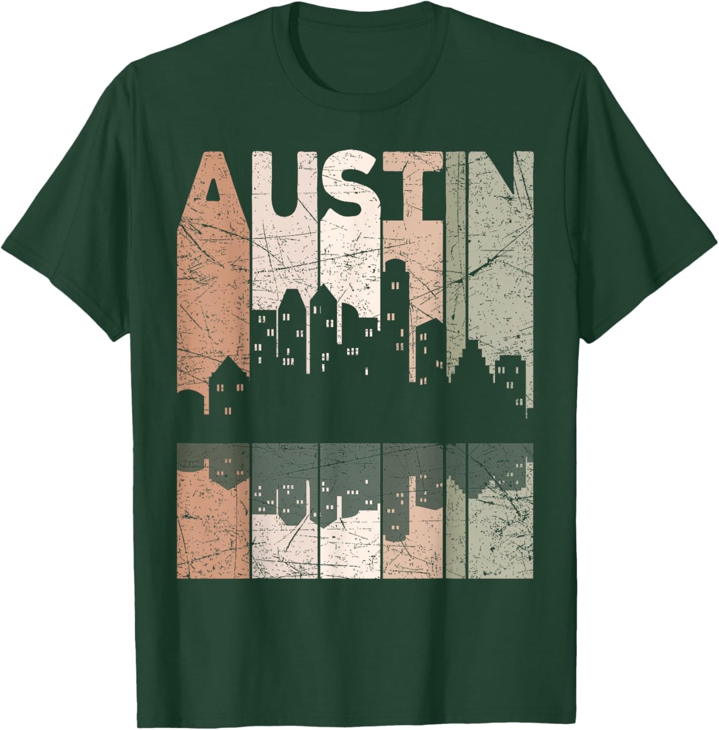 Austin Vintage Austin Texas Retro Austin Skyline T-Shirt - T-Shirt | Forest