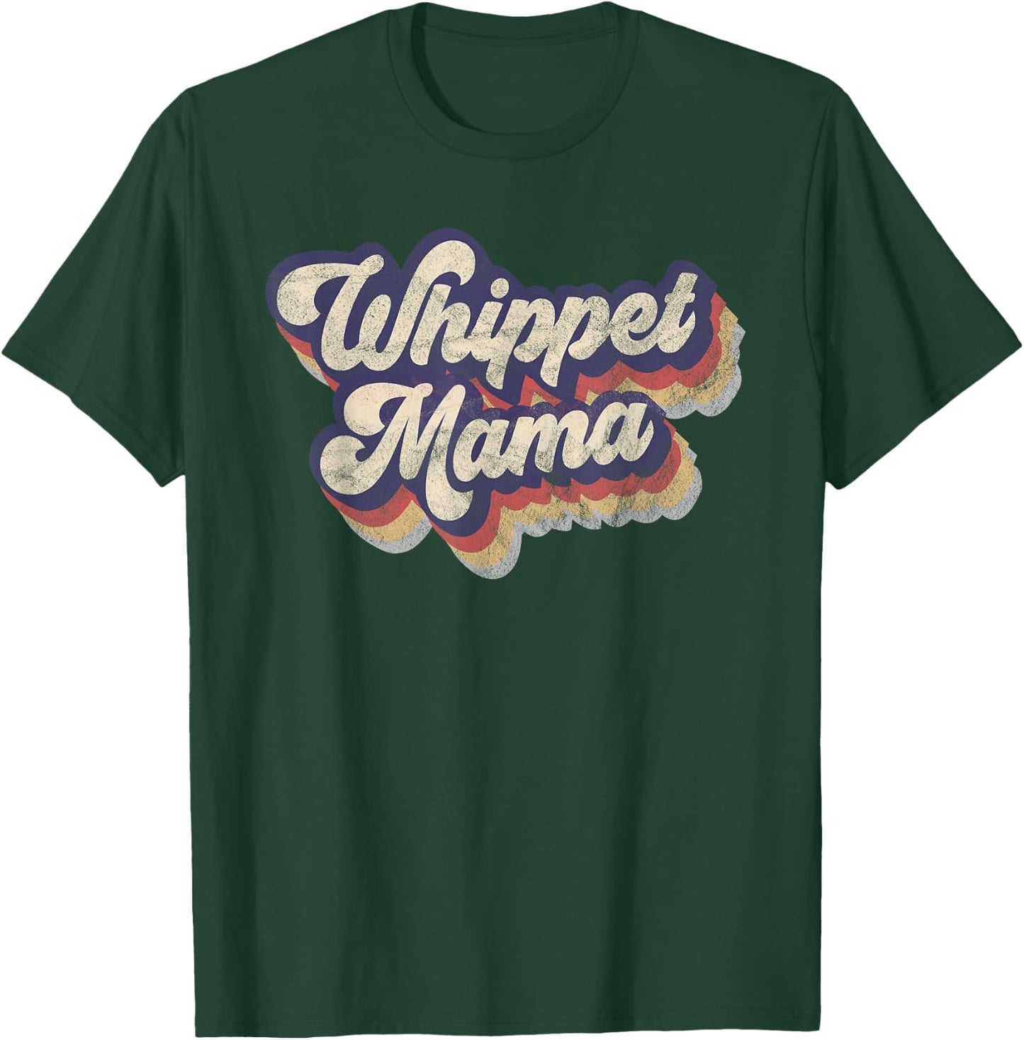 Whippet Mama Dog Lover Whippet Owner Whippet Mom Dad Vintage Women Kids T-Shirt - T-Shirt | Forest