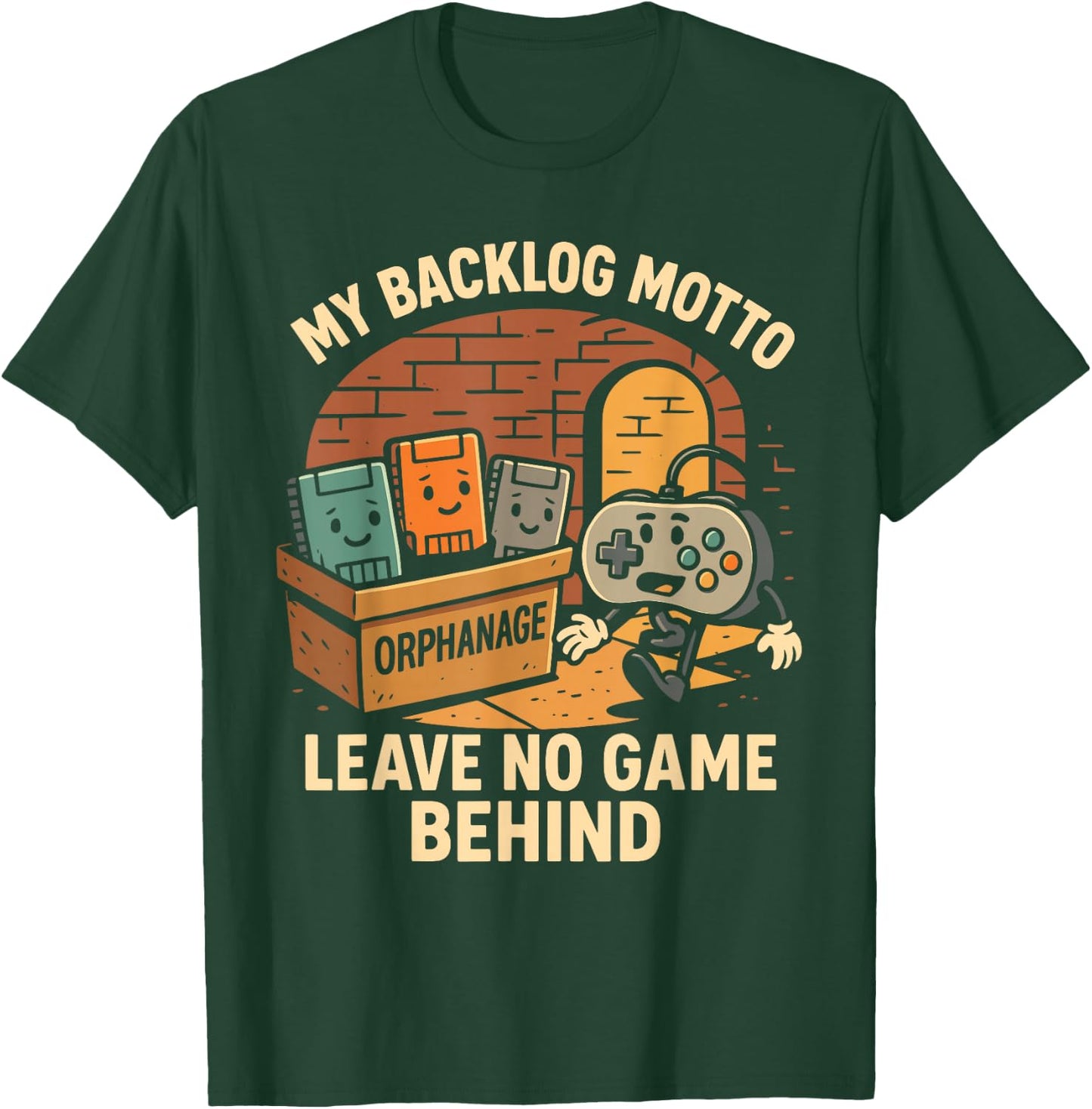 Funny Gamer Backlog Humor Video Game Pun Retro Gaming Nerd T-Shirt - T-Shirt | Forest