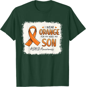 I Wear Orange For My Son Orange Ribbon ADHD Awareness Gift T-Shirt - T-Shirt | Forest
