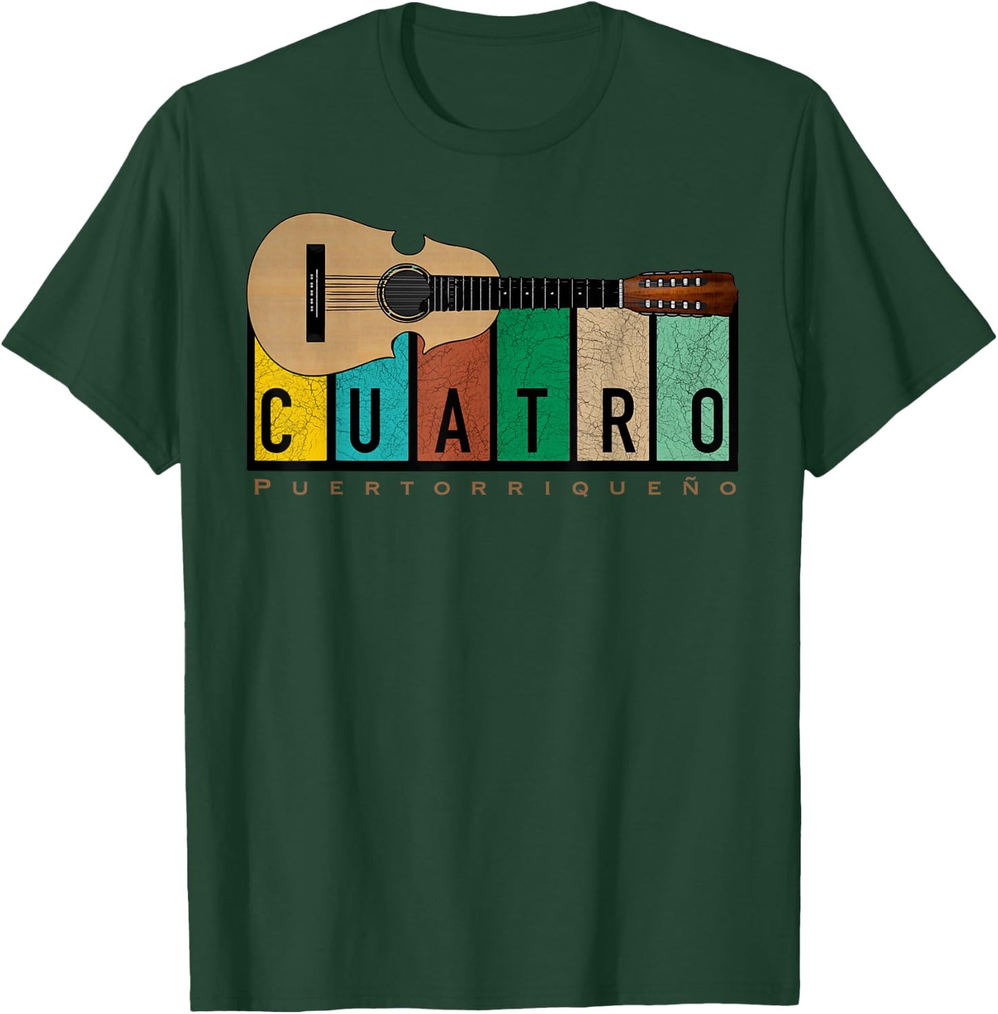 Puerto Rican Cuatro Boricua Guitar T-Shirt - T-Shirt | Forest