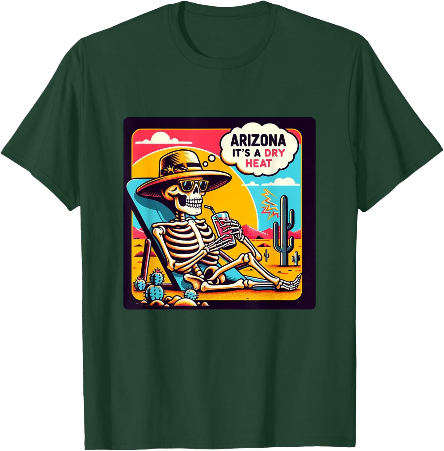 Arizona Skeleton Bone Dry Heat T-Shirt - T-Shirt | Forest