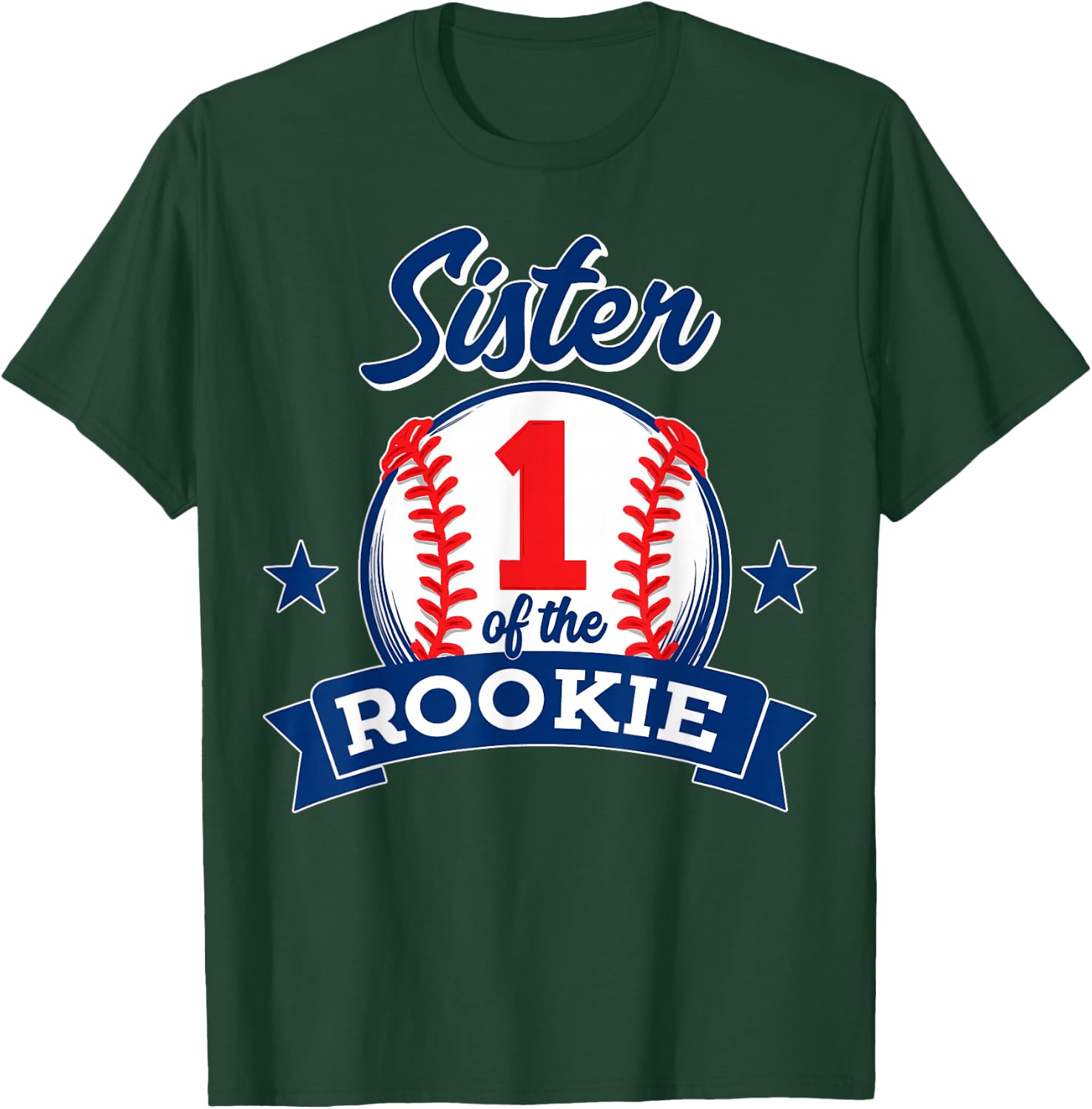 Sister of Rookie 1st Birthday Baseball Theme Matching Party T-Shirt - T-Shirt | Forest