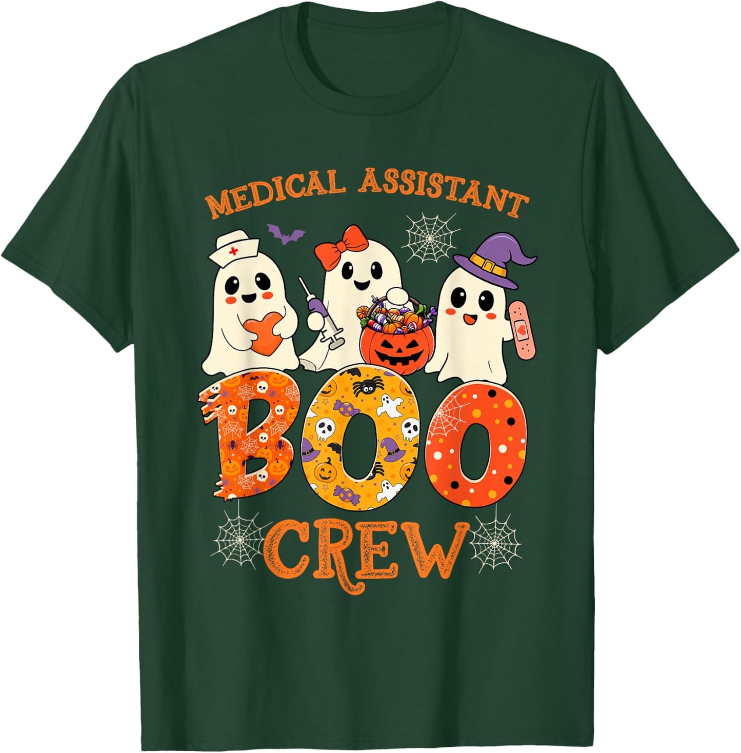 Medical Assistant Boo Crew Funny Halloween Spooky Costume T-Shirt - T-Shirt | Forest