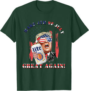 Funny Trump Drinking US Flag Make 4th of July Great Again Men T-Shirt - T-Shirt | Forest