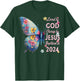 Loved By God Chosen By Jesus Baptized 2024 Butterfly Floral T-Shirt - T-Shirt | Forest