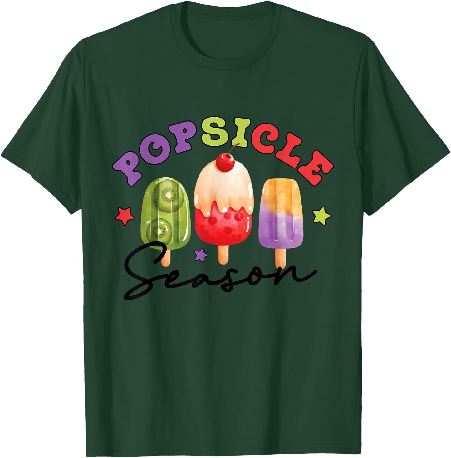 Funny Popsicle Season Summer Ice Cream Boys Girls Kids T-Shirt - T-Shirt | Forest