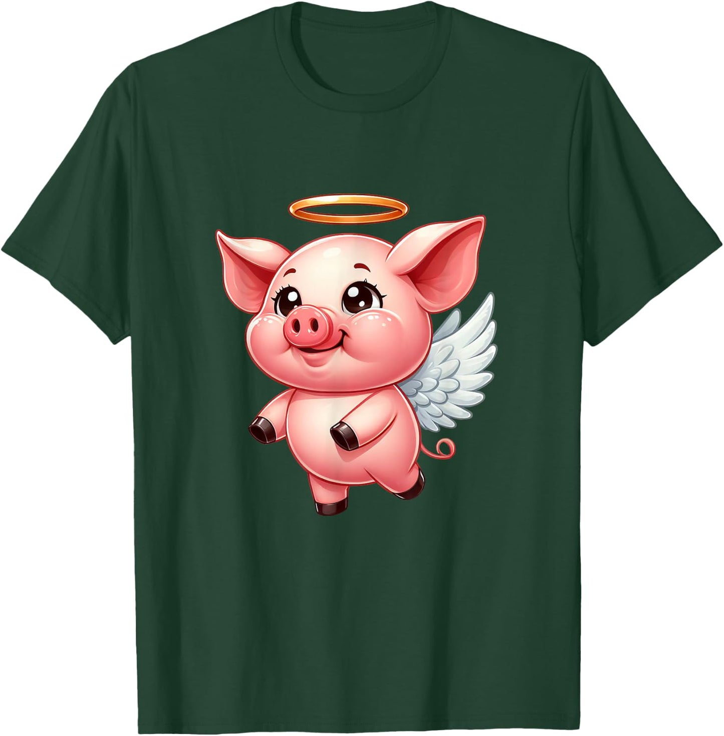 Cute Pig Angel with Wings T-Shirt - T-Shirt | Forest