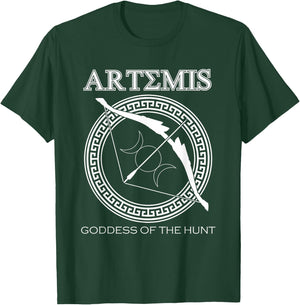 Artemis Goddess of the Hunt Ancient Greek Mythologist T-Shirt - T-Shirt | Forest