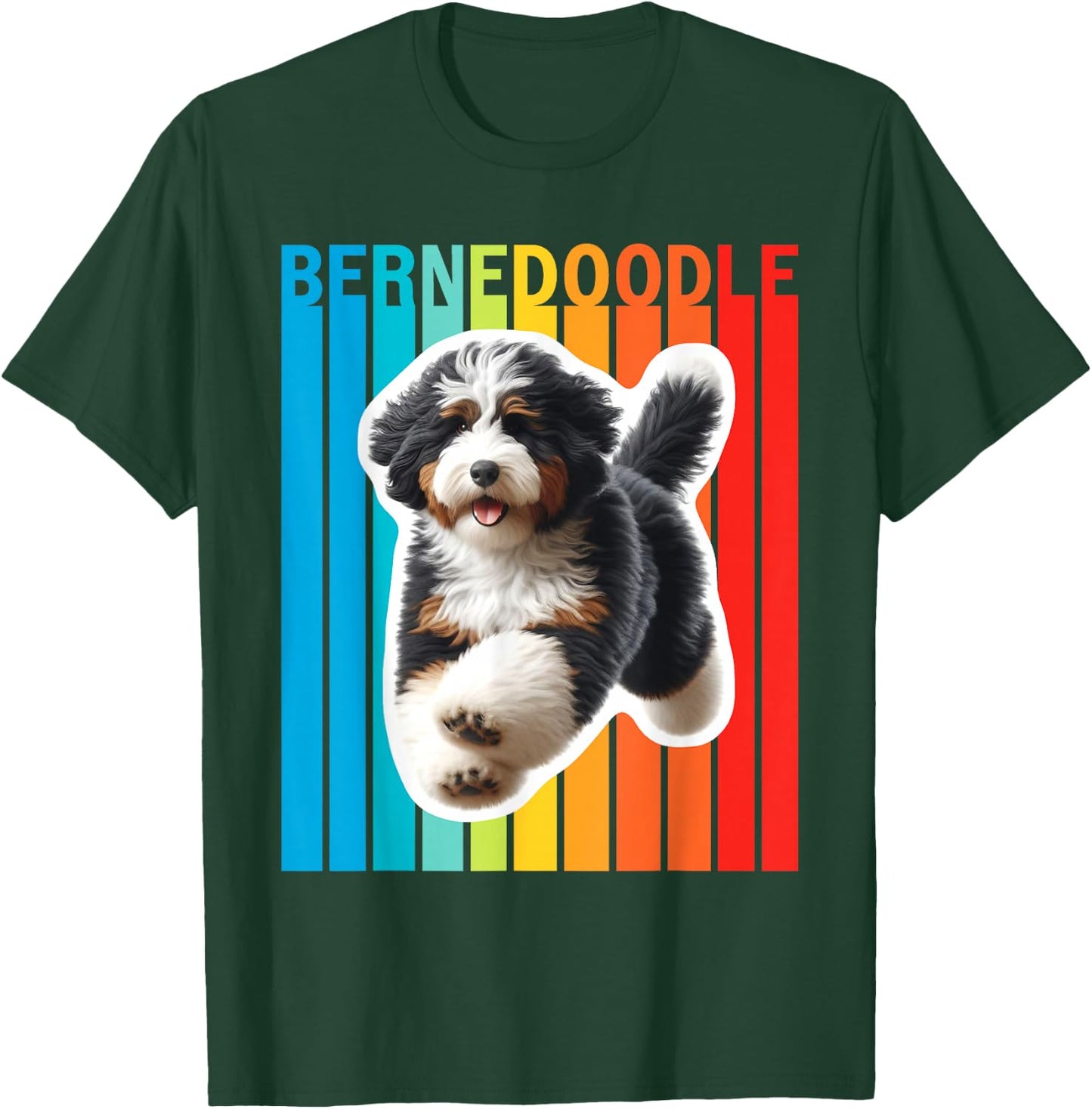 Colorful Bernedoodle T-Shirt - T-Shirt | Forest