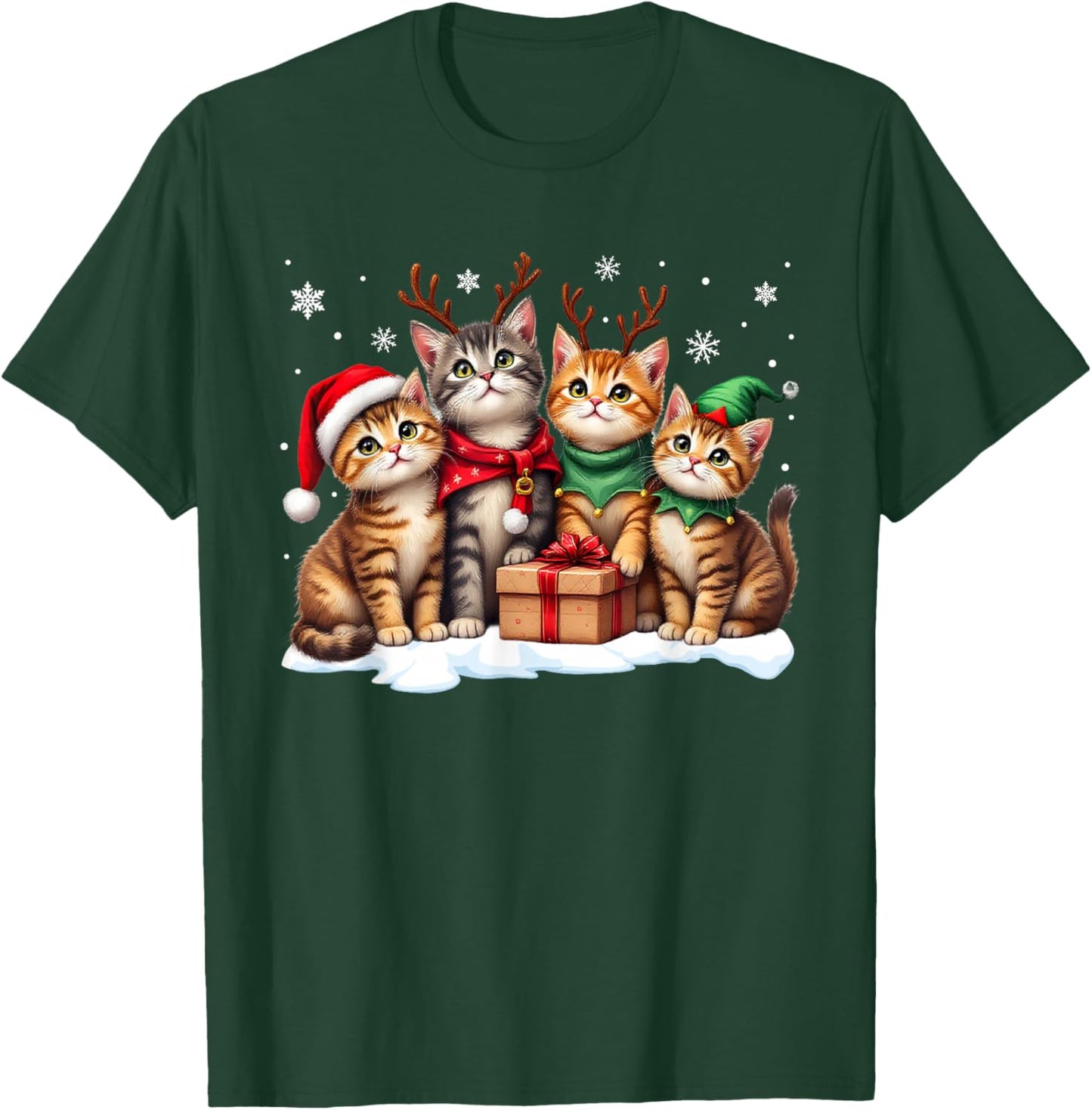 Cats Cat Christmas Pajamas Family Men Women Boys Girls T-Shirt - T-Shirt | Forest