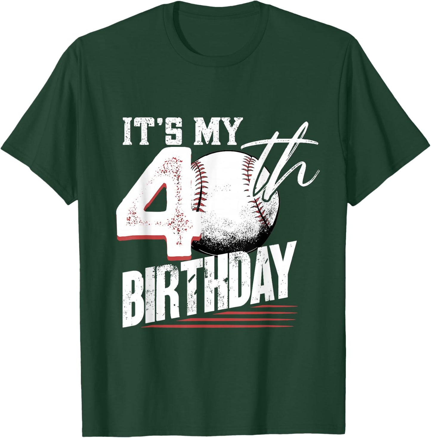 40 Years Old Vintage Baseball 40th Birthday T-Shirt - T-Shirt | Forest