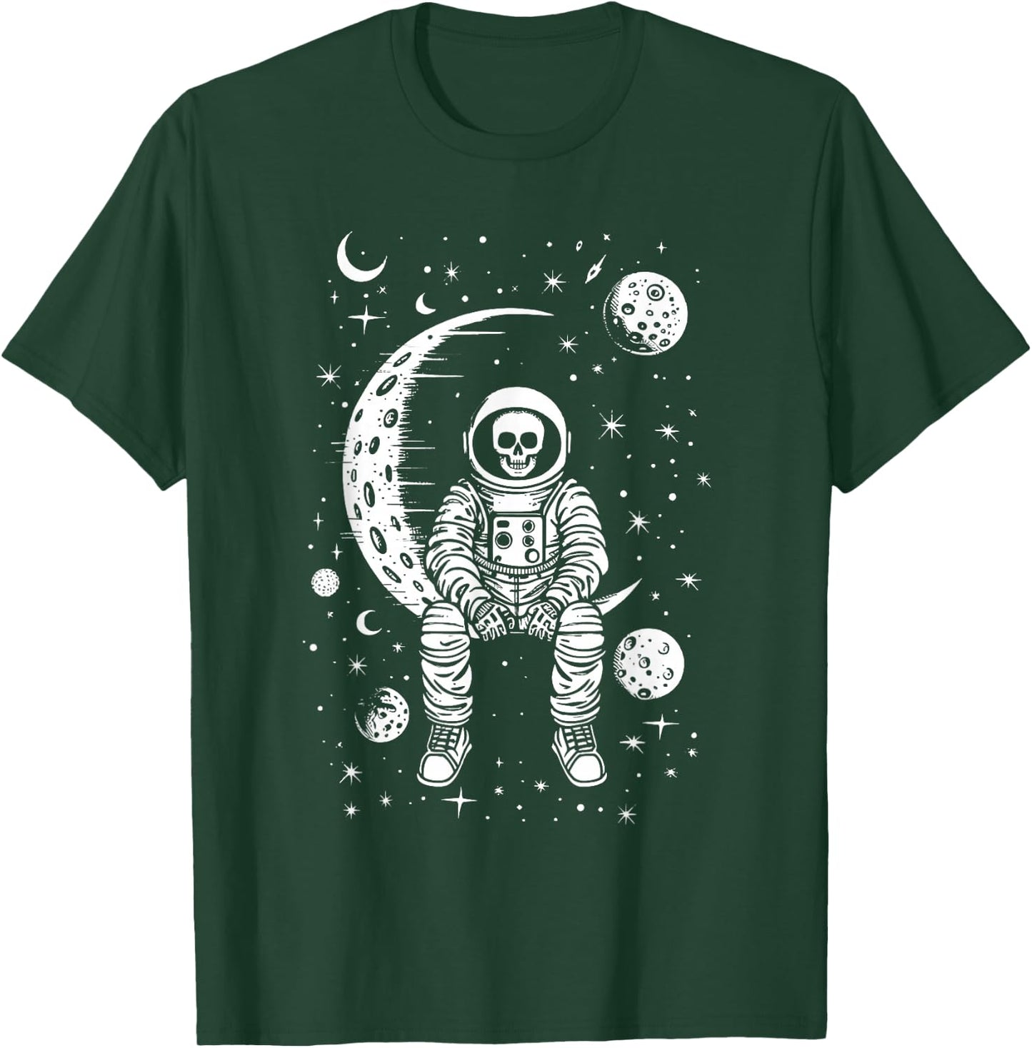 Skeleton Astronaut Halloween Costume Men Women Kids Boys T-Shirt - T-Shirt | Forest