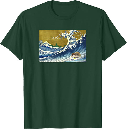 Japanese Surfing Hedgehog Art Shirt T-Shirt - T-Shirt | Forest