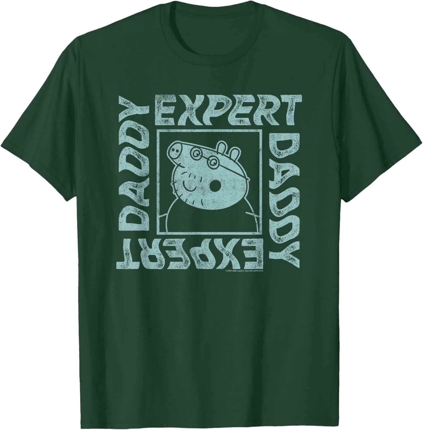 Peppa Pig Father's Day Expert Daddy Vintage Faded Box Logo T-Shirt - T-Shirt | Forest