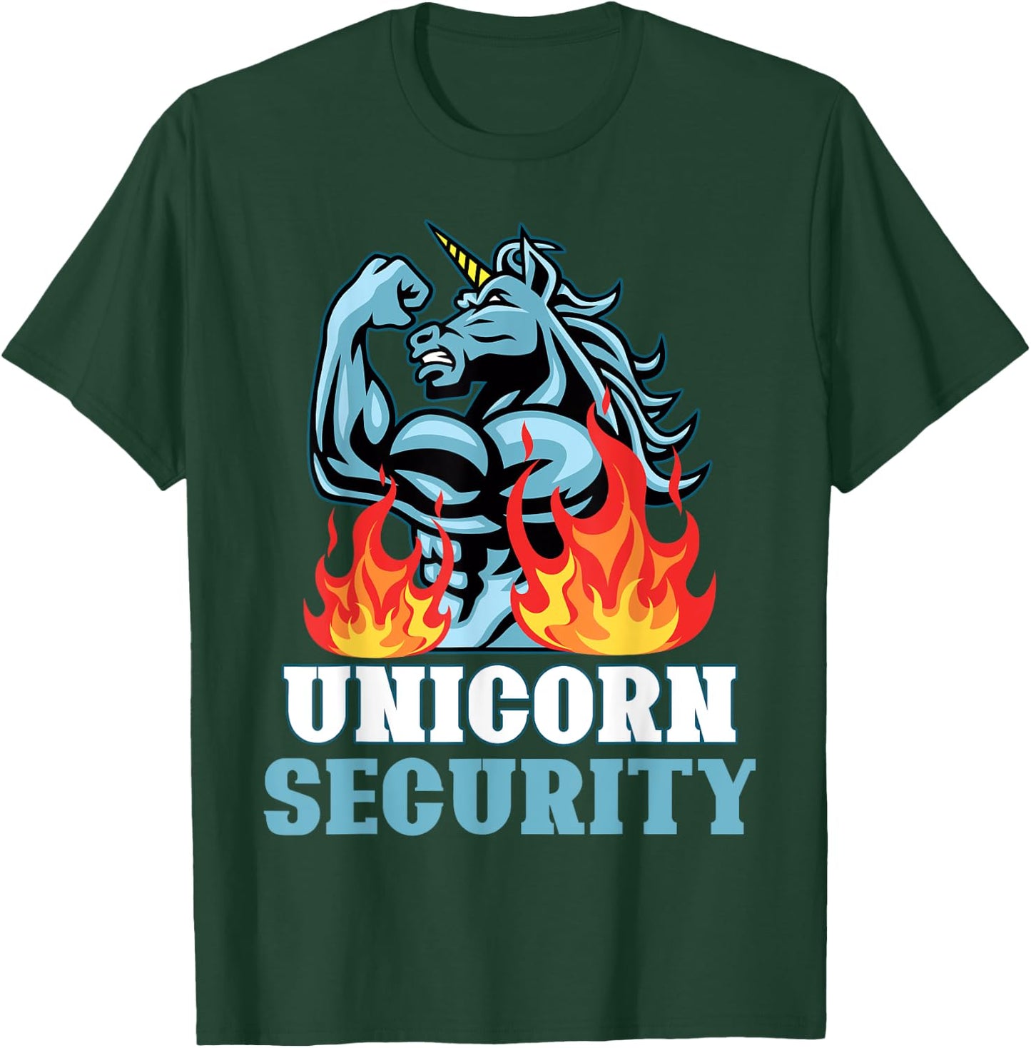 Unicorn Security Funny Unicorns Rainbow Lover Graphic T-Shirt - T-Shirt | Forest
