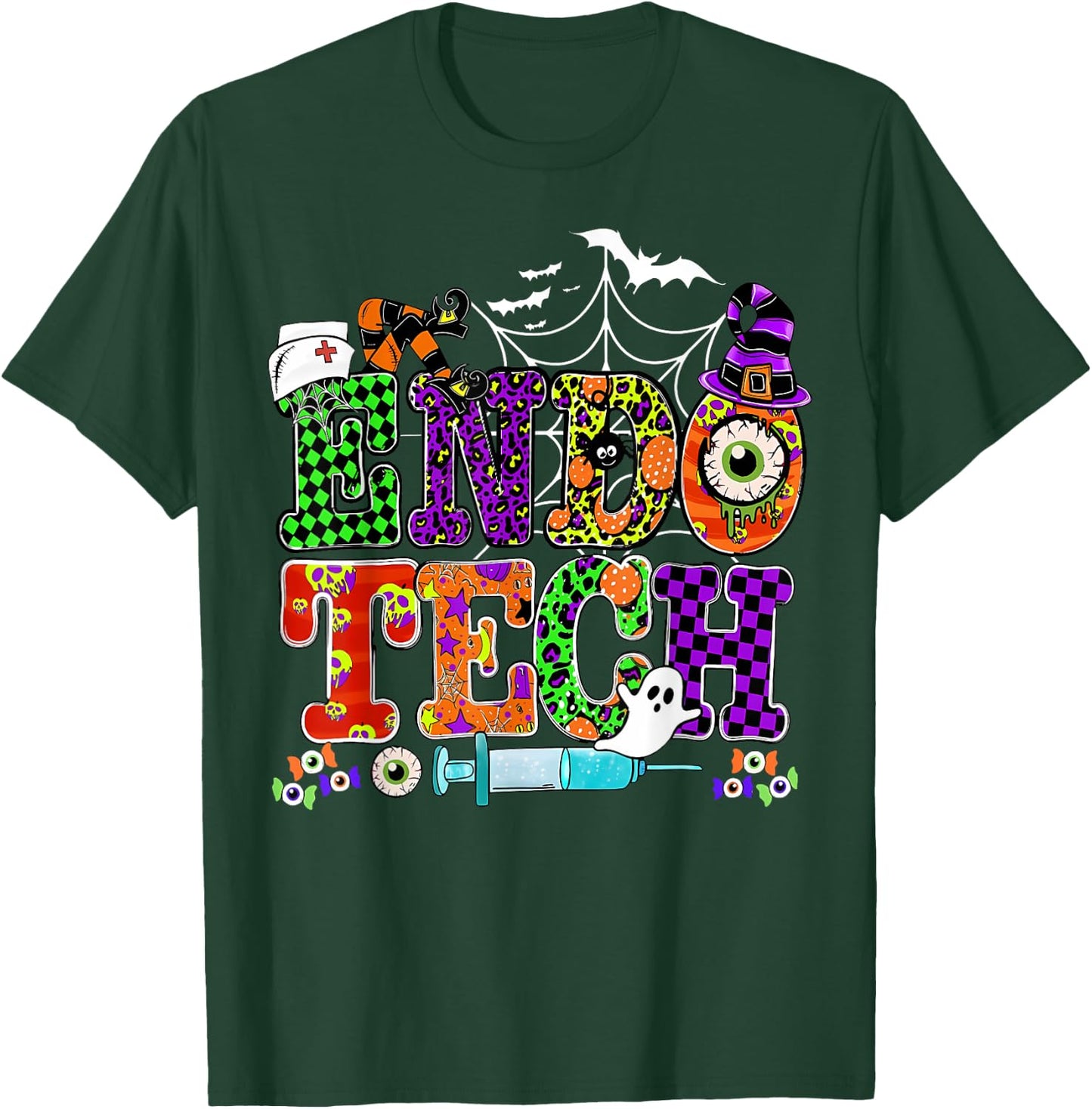 Endo Tech Halloween GI Gastroenterology Nurse Colonoscopy T-Shirt - T-Shirt | Forest