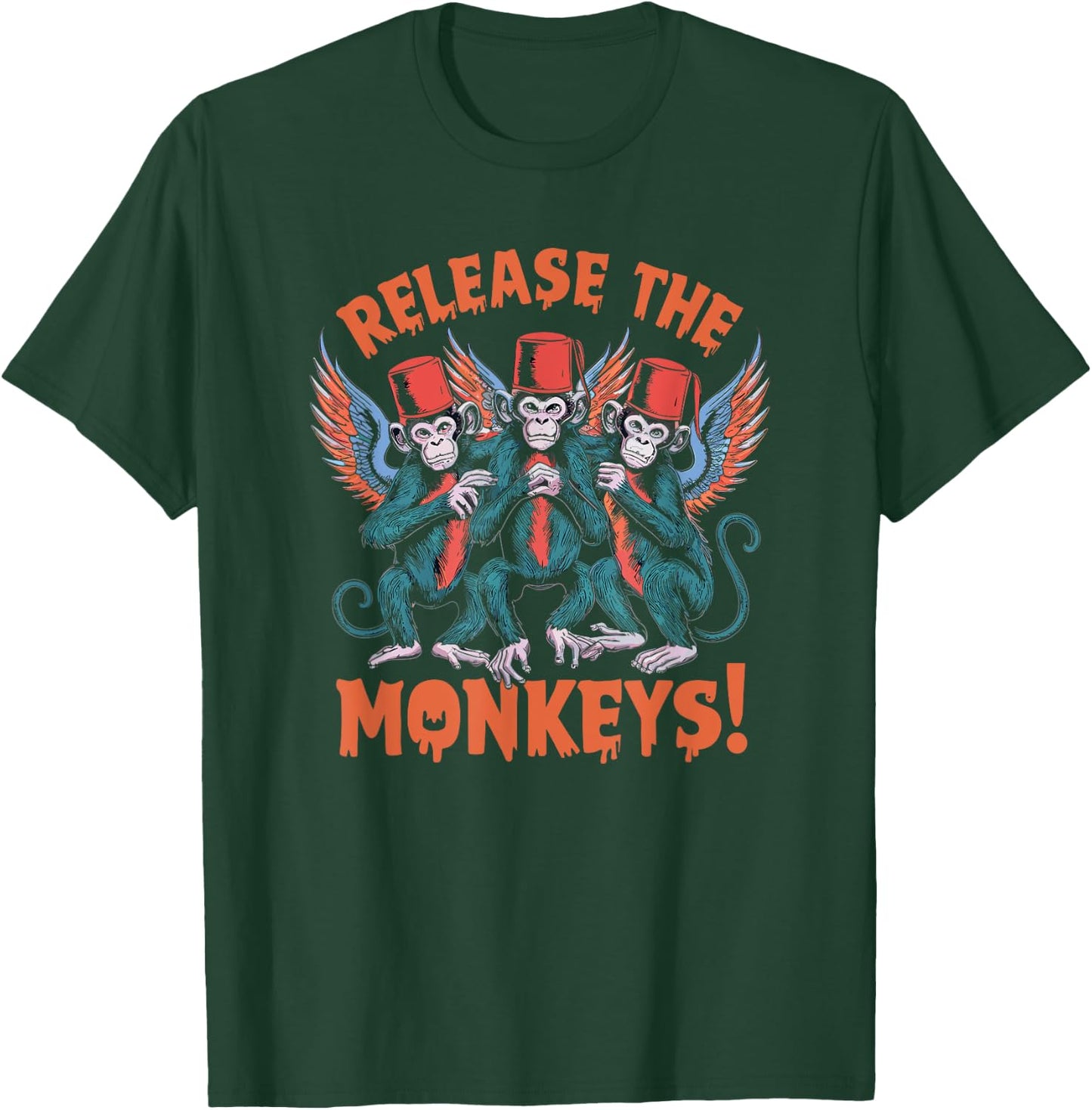 Release The Monkeys, Flying Monkeys Halloween T-Shirt - T-Shirt | Forest