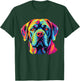Retro Mastiff Dog -Adults Kids Multicolor Watercolor Artistic Modern Dog-Themed Small T-Shirt - T-Shirt | Forest