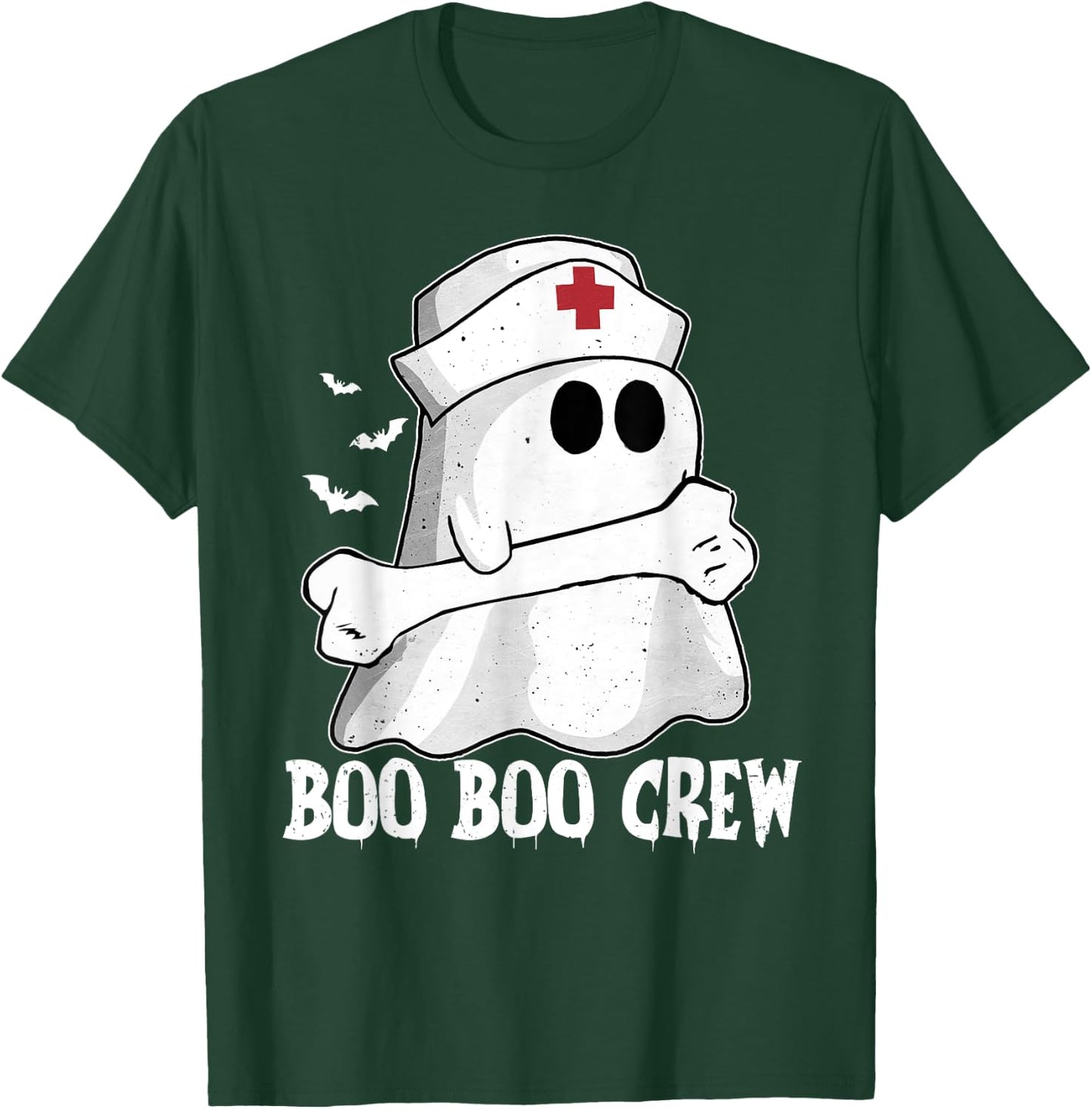 Funny Boo Crew Nurse Shirt Nurse Ghost Women Halloween T-Shirt - T-Shirt | Forest