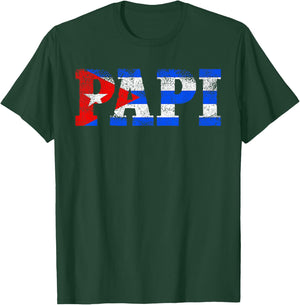 Papi Shirts , Vintage Cuban Dad Cuba Flag T-Shirt - T-Shirt | Forest