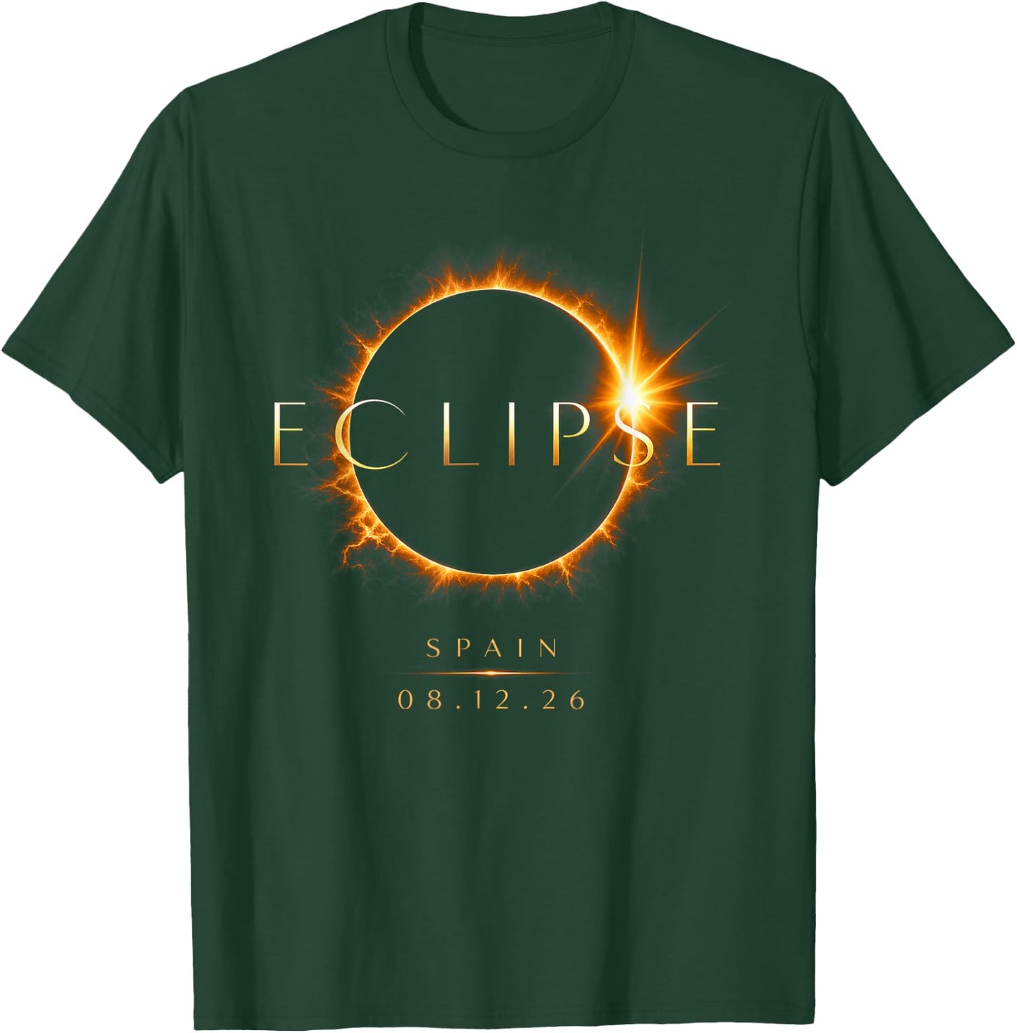 Solar Eclipse Spain 2026 Shirt 08 12 26 Total Eclipse Spain T-Shirt - T-Shirt | Forest