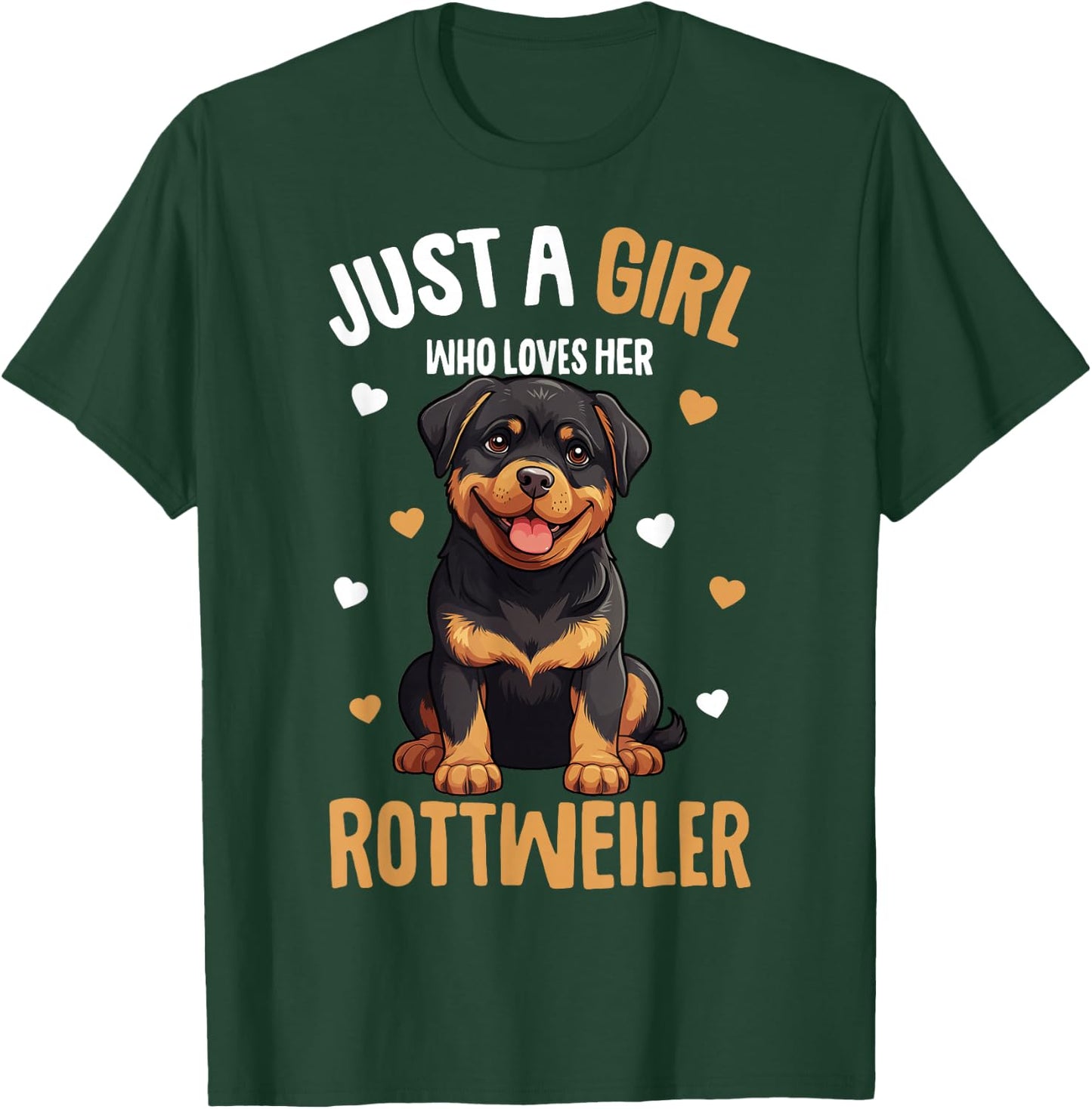 Just a Girl who Loves her Rottweiler Dog Kids T-Shirt - T-Shirt | Forest