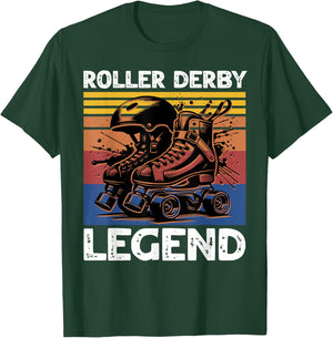 Roller Derby Legend Roller Skates Playing Roller Derby T-Shirt - T-Shirt | Forest