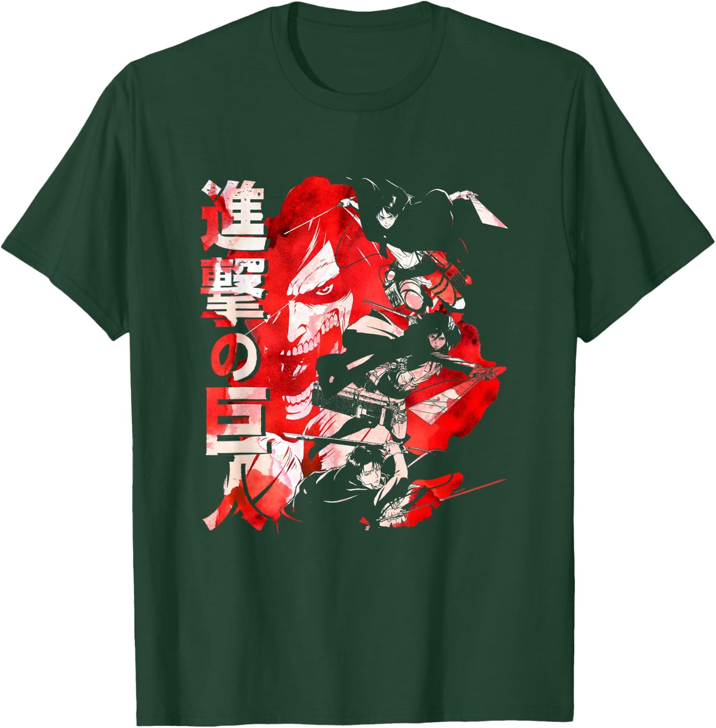 Attack on Titan Season 2 Watercolor Collage Anime T-Shirt - T-Shirt | Forest