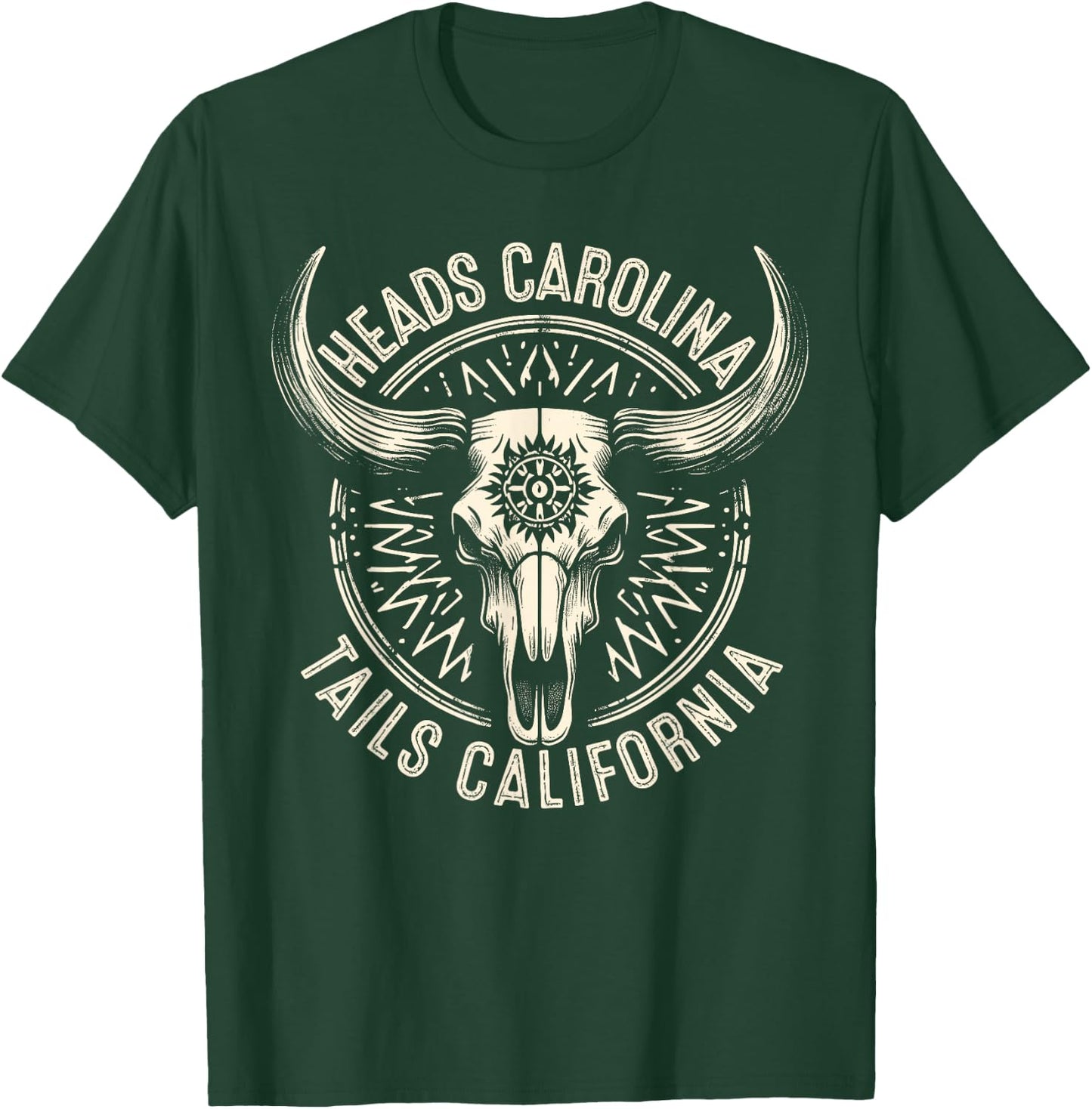 Heads Carolina Tail California Retro Vintage T-Shirt - T-Shirt | Forest
