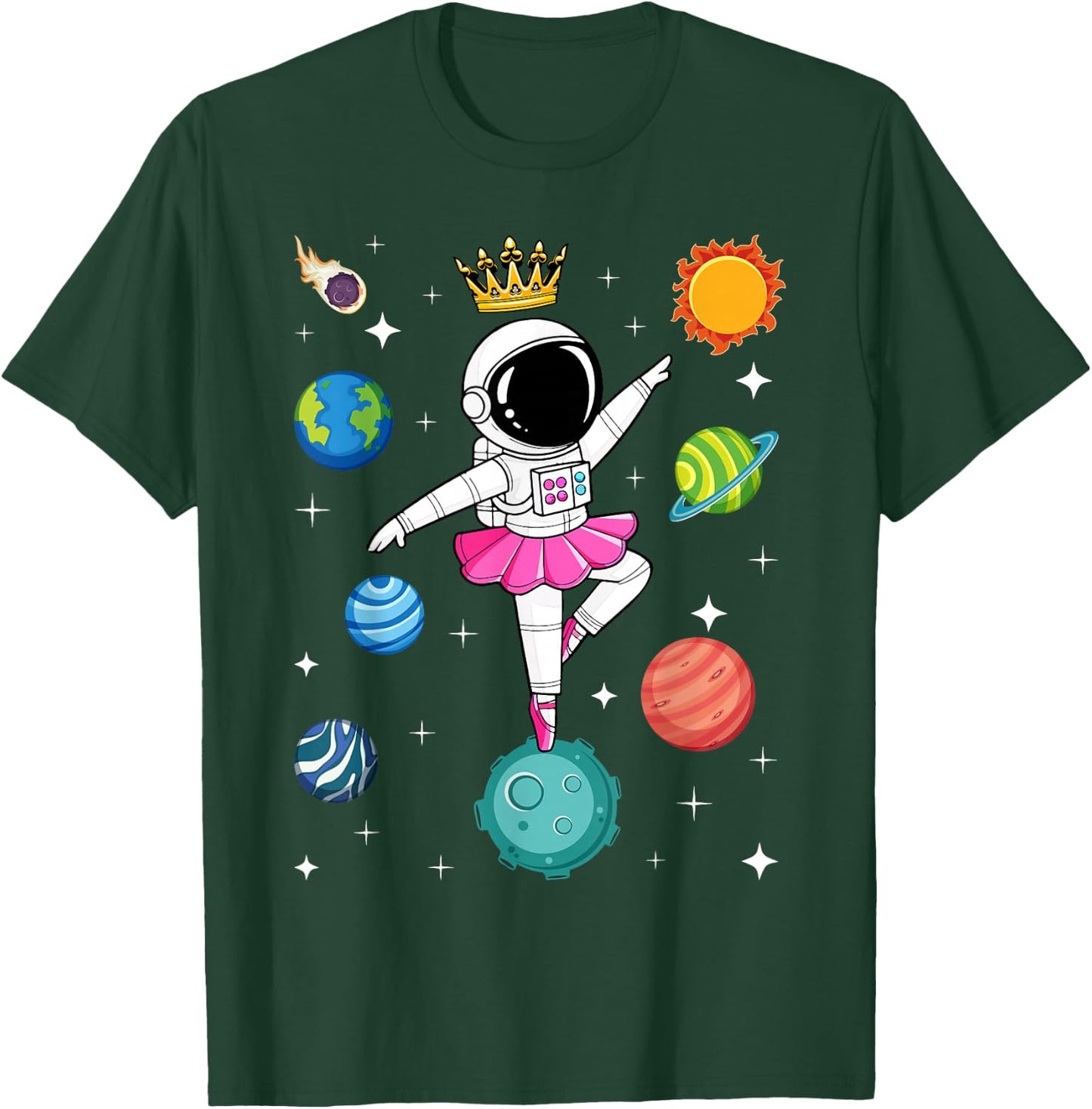 Ballerina Girl Space Astronaut T-Shirt - T-Shirt | Forest