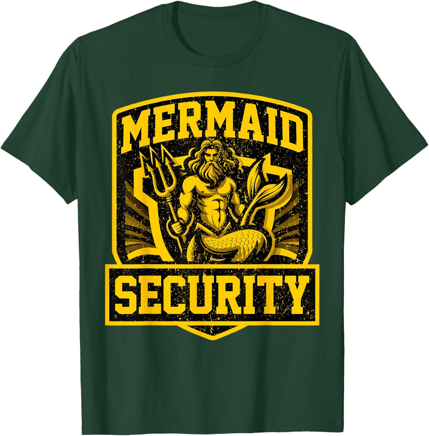 Dad Swimming Father Swimmer I Mermaid Security I Swim T-Shirt - T-Shirt | Forest