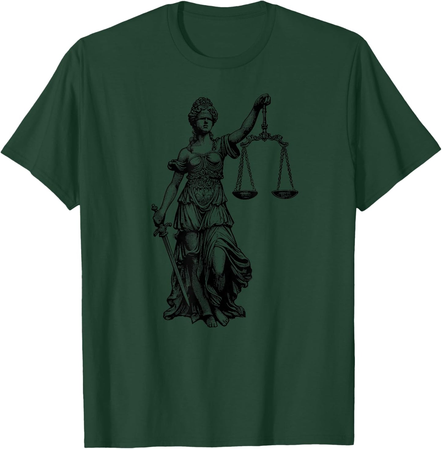 Lady Justice Greek Goddess Themis Law Lawyer , Small, Grey T-Shirt - T-Shirt | Forest